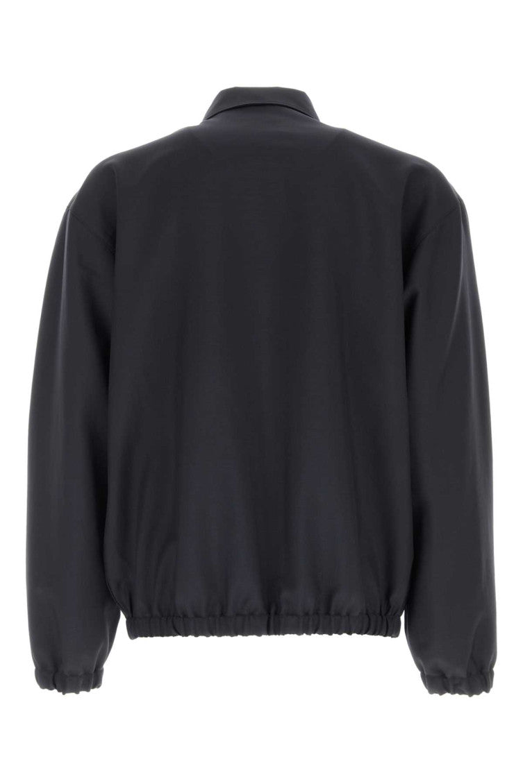 Navy Blue Solid Jacket 2