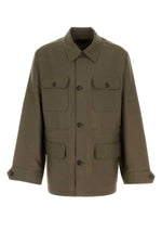 Olive Shirt Collar Jacket 1