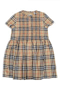 Girls Beige Checks Dress 1