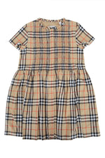 Girls Beige Checks Dress 1