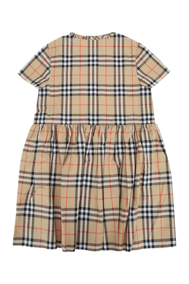 Girls Beige Checks Dress 2