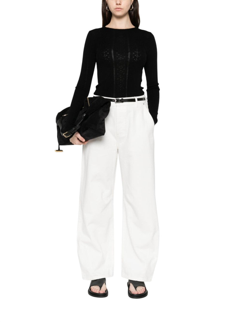 Black Knitted Round Neck Sweater 2