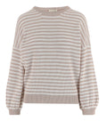 Beige Stripes Round Neck Sweater 1