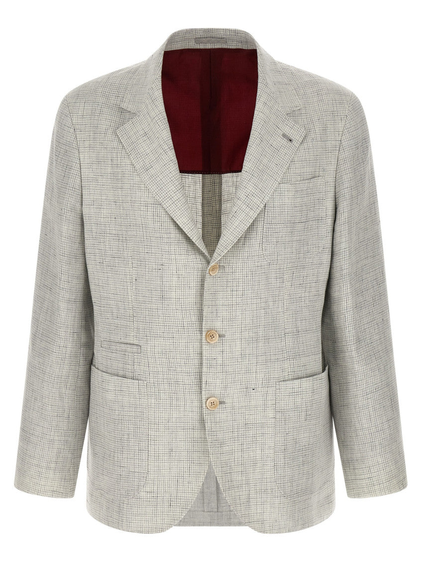 Light Grey Notched Lapel Blazer 1