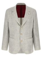 Light Grey Notched Lapel Blazer 1