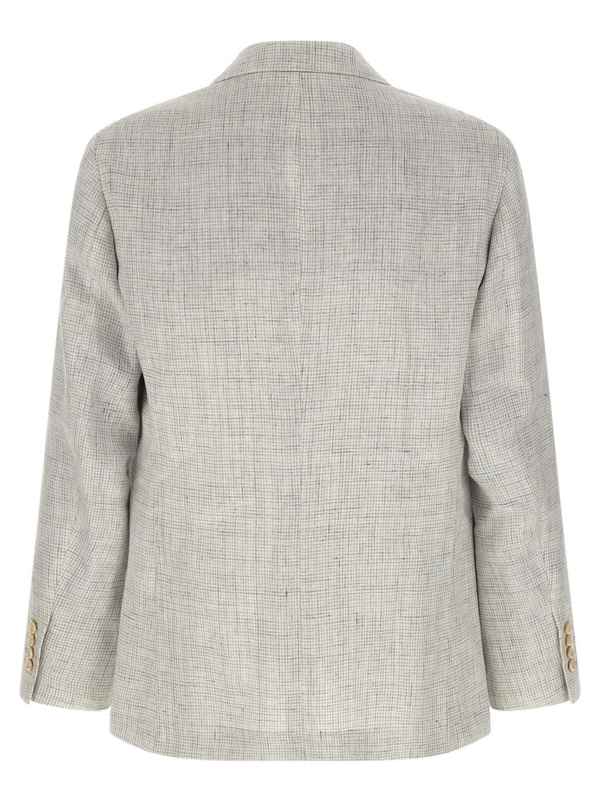 Light Grey Notched Lapel Blazer 2