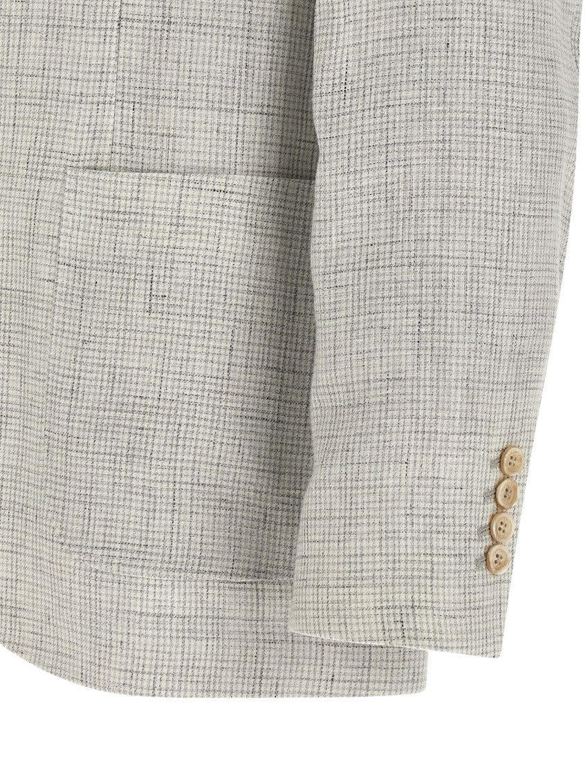 Light Grey Notched Lapel Blazer 4
