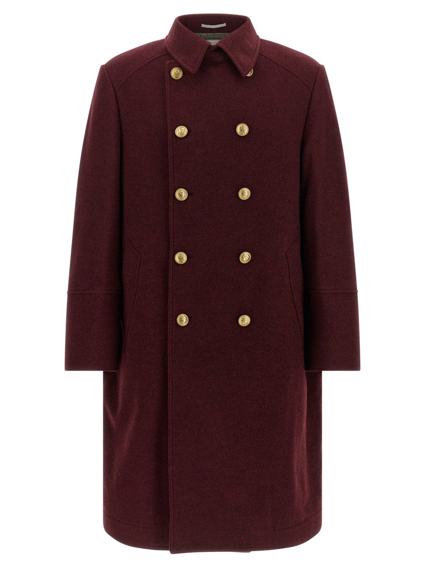 Maroon  Double Breasted Coat 1