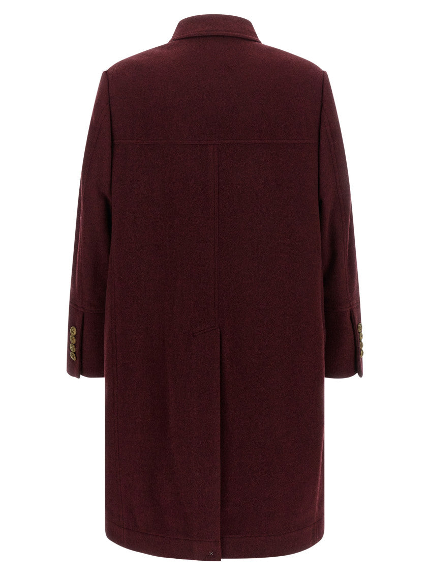 Maroon  Double Breasted Coat 2
