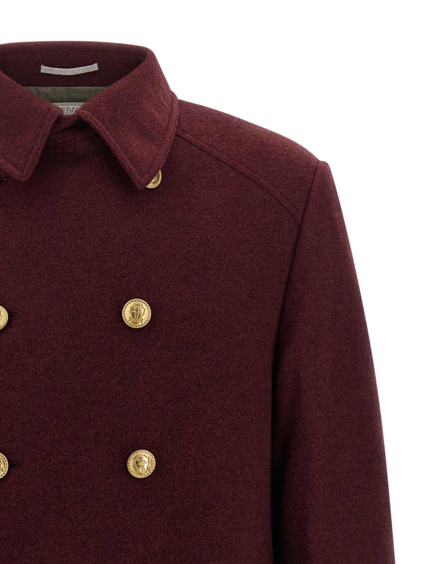 Maroon  Double Breasted Coat 3