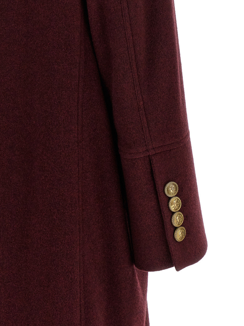 Maroon  Double Breasted Coat 4