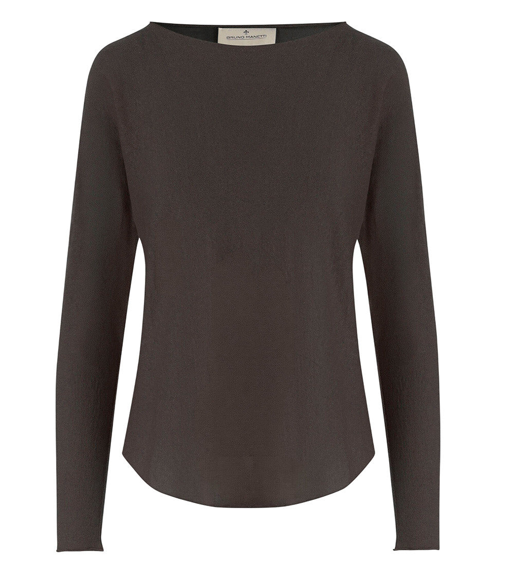 Dark Brown Crew Neck Sweater 1