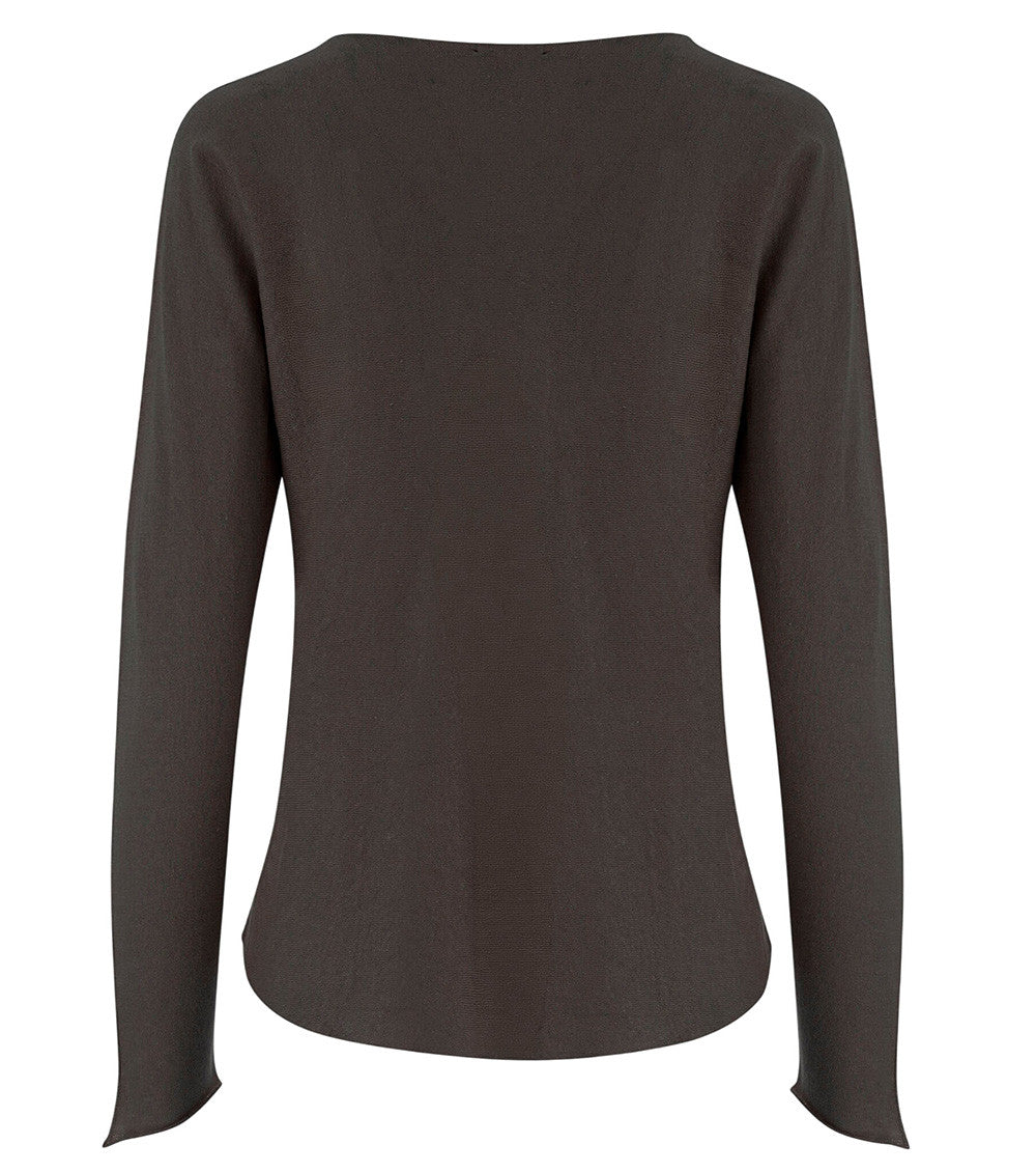Dark Brown Crew Neck Sweater 2
