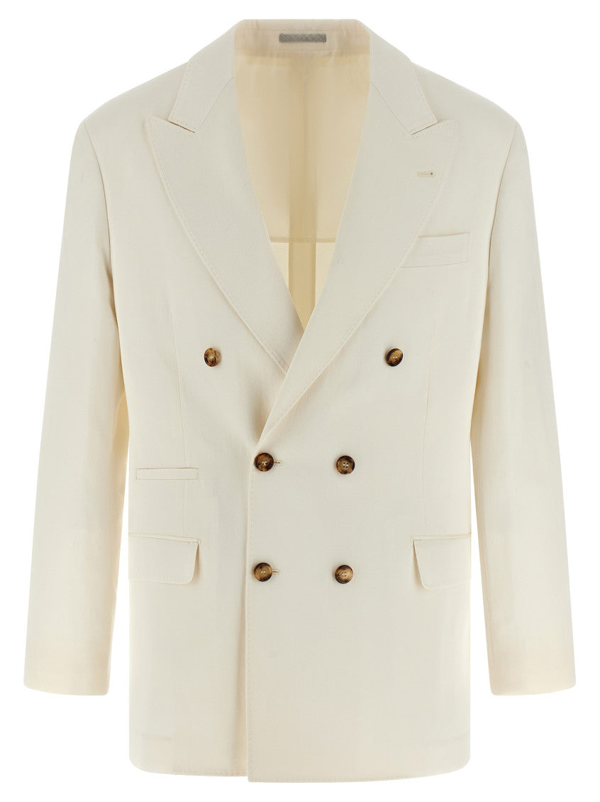 White Peaked Lapel Blazer 1