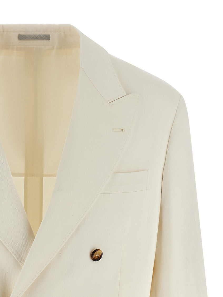 White Peaked Lapel Blazer 3