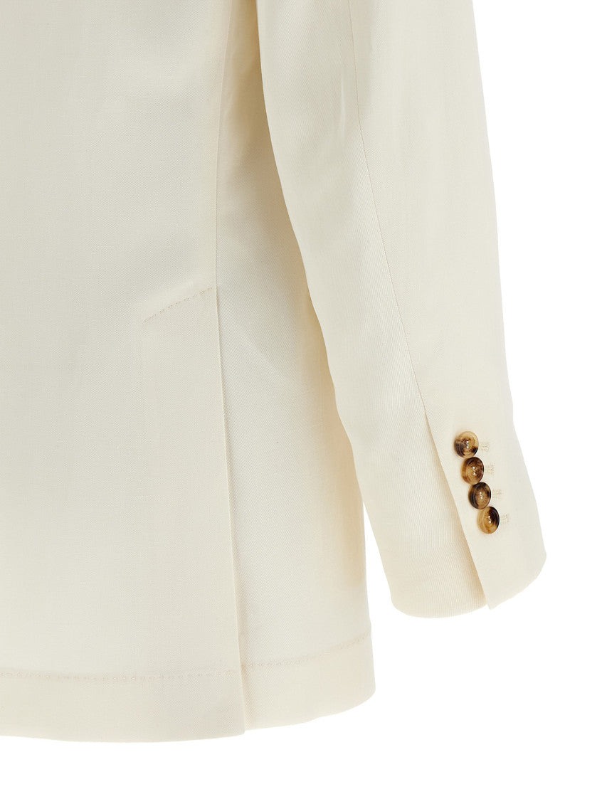 White Peaked Lapel Blazer 4