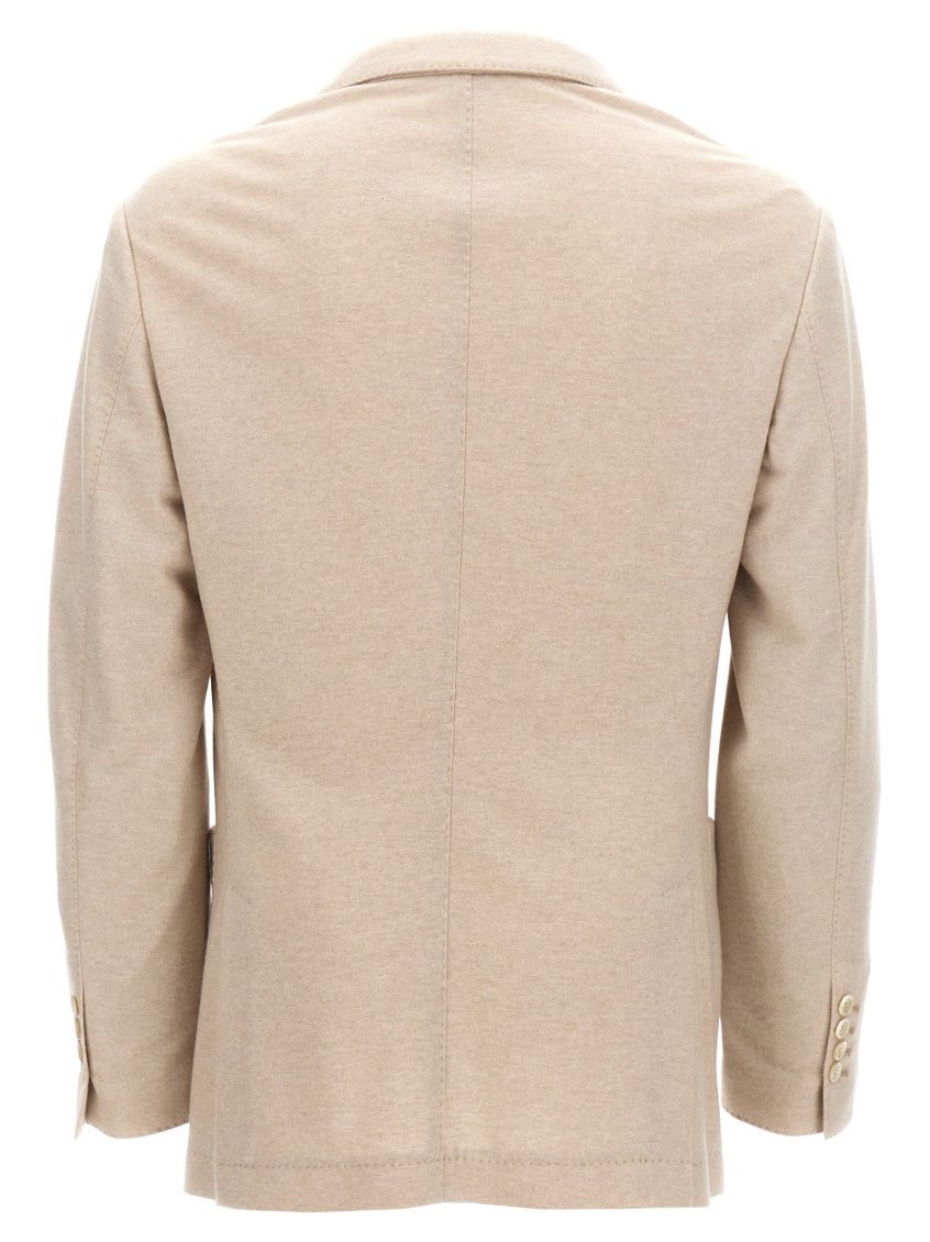 Beige Notched Lapel Blazer 2
