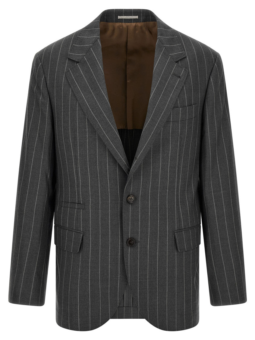 Charcoal Grey Notched Lapel Blazer 1