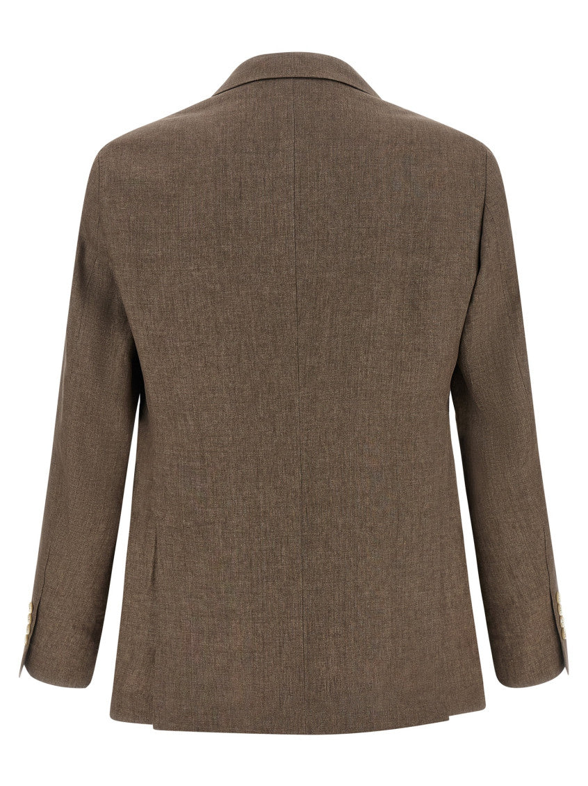 Brown Notched Lapel Blazer 2