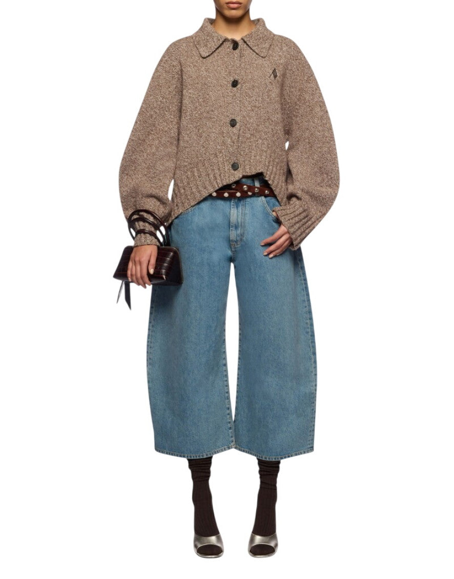 Brown Knitted Shirt Collar Sweater 2