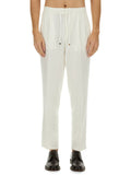 White Relaxed Drawstring Pants 1