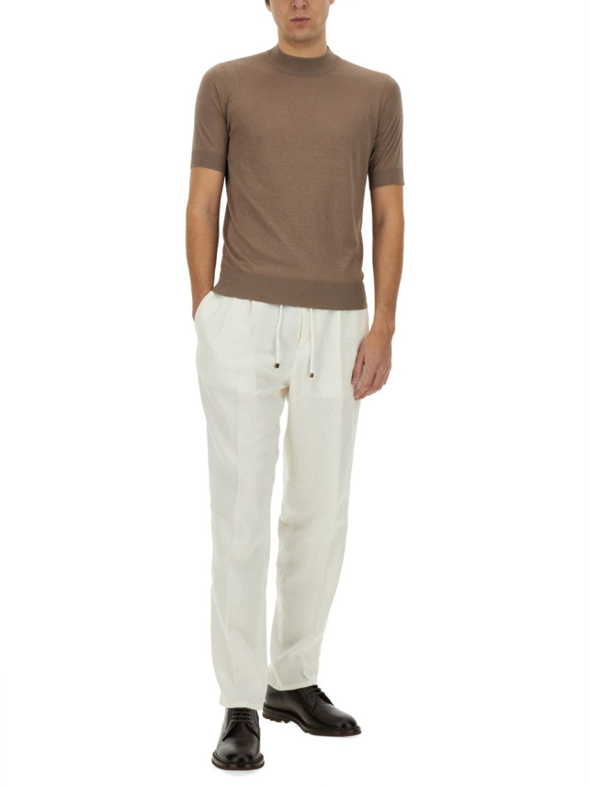 White Relaxed Drawstring Pants 2