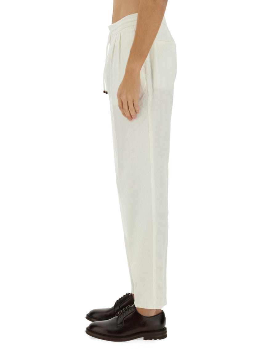 White Relaxed Drawstring Pants 4
