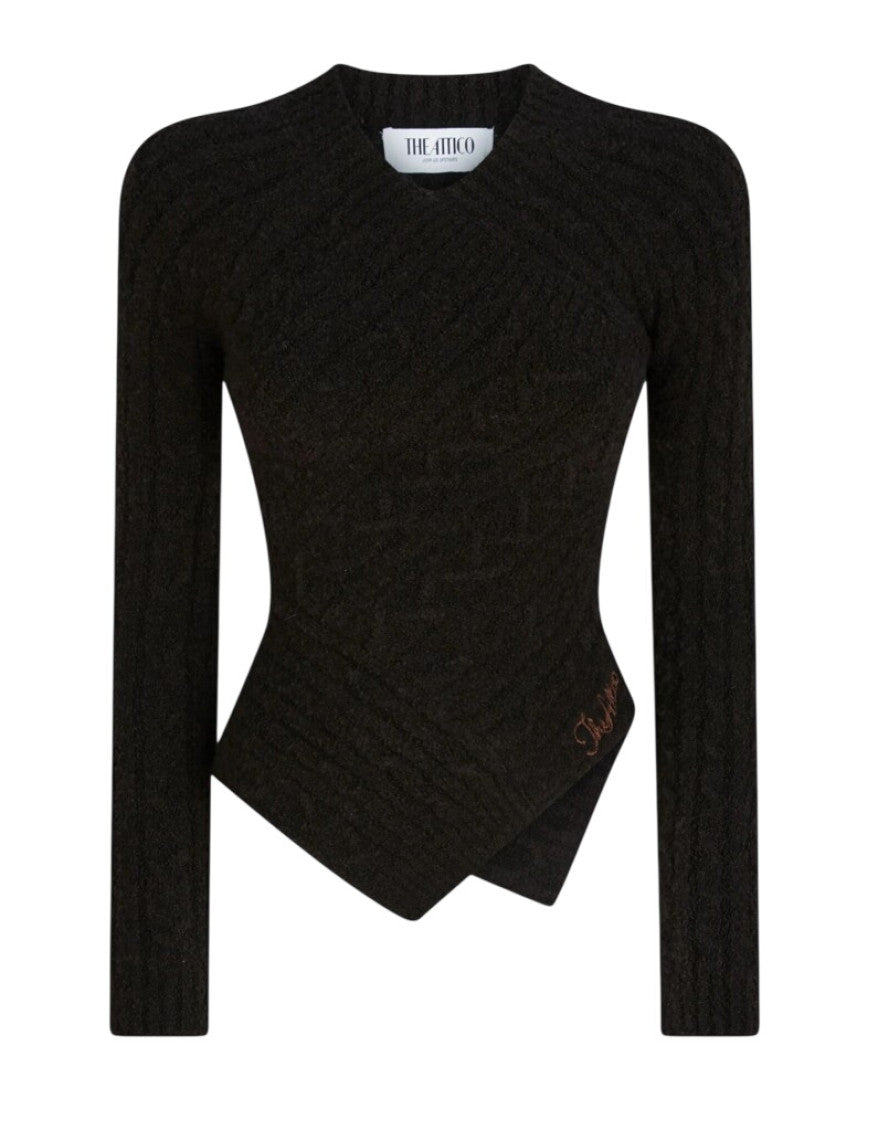 Brown V Neck Sweater 1