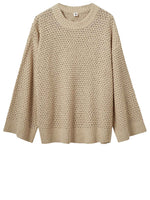 Beige Knitted Round Neck Sweater 1