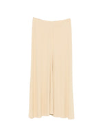 Beige Solid Maxi Skirt 1