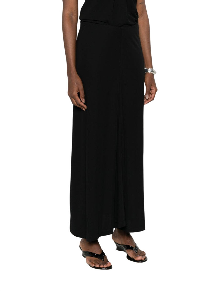 Black Solid Long Skirt 2
