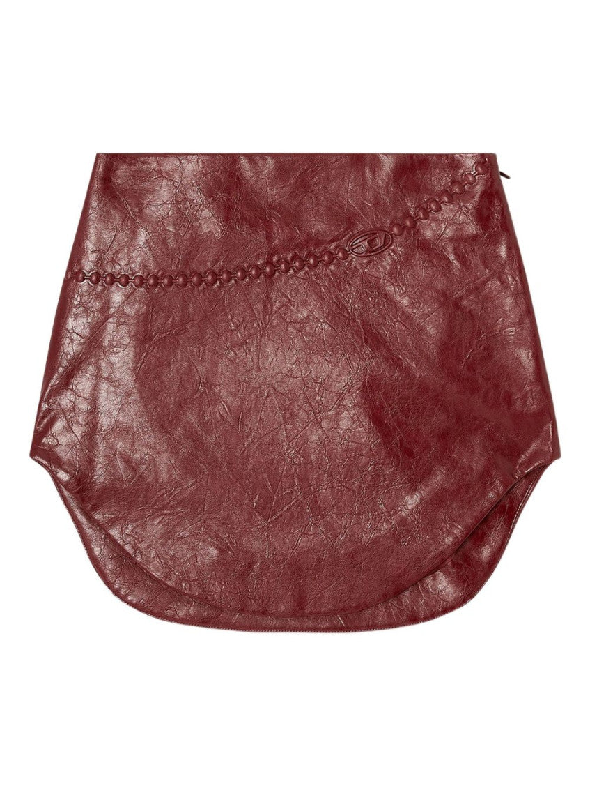Maroon Textured Mini Skirt 1