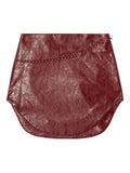 Maroon Textured Mini Skirt 1