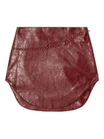Maroon Textured Mini Skirt 1