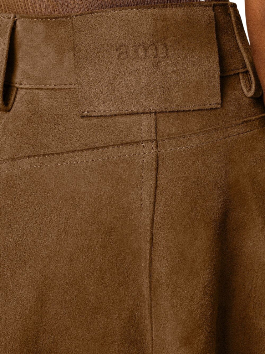 Brown Flared Midi Skirt 4