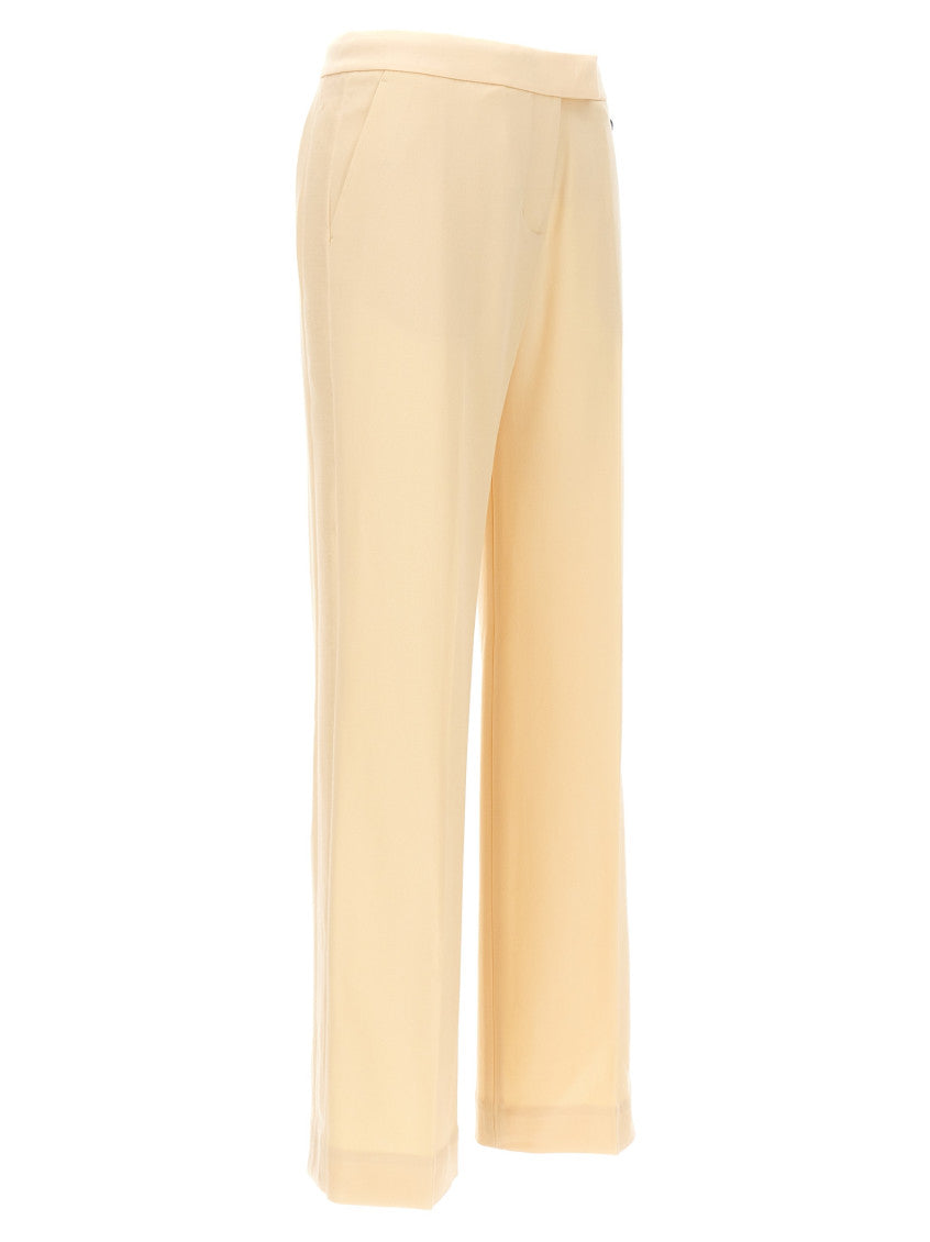Beige Illustration Straight Tux Pants 3