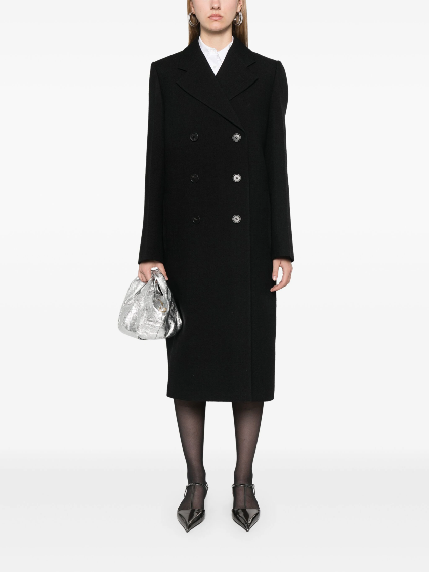Black Virgin Wool Coat 2