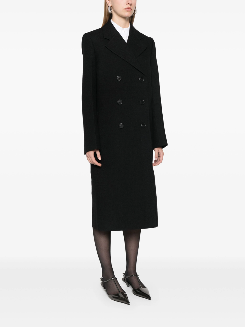 Black Virgin Wool Coat 3