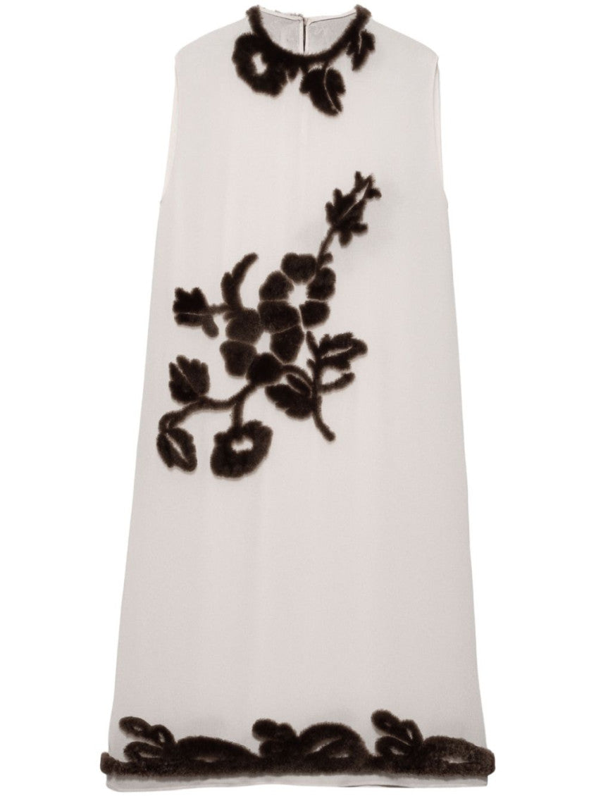 White Embroidered Georgette Dress 1