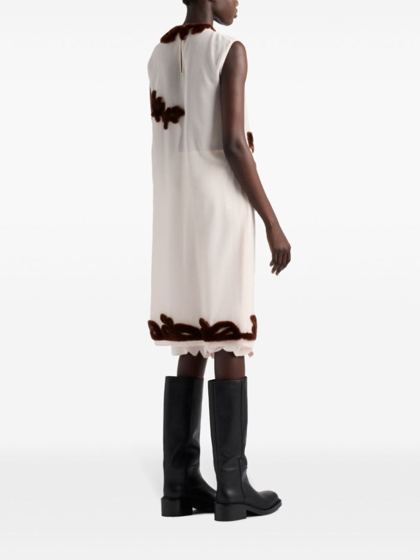 White Embroidered Georgette Dress 3