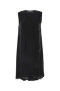 Black Floral-appliqué Midi Dress 1