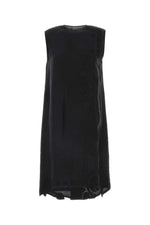 Black Floral-appliqué Midi Dress 1