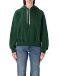 Dark Green Embroidered-logo Hoodie 1