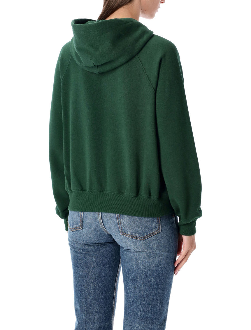 Dark Green Embroidered-logo Hoodie 2