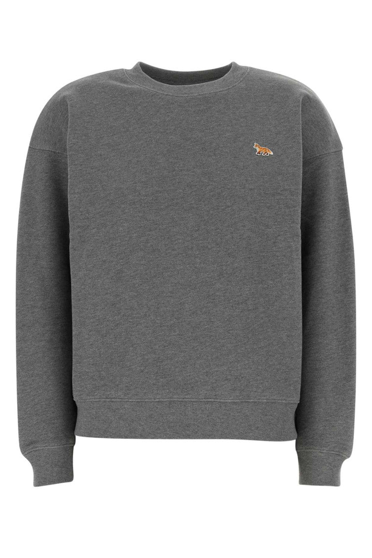 Dark Grey Baby Fox-embroidered Sweatshirt 1