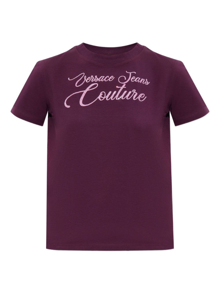 Purple Crystal-embellished T-shirt 1