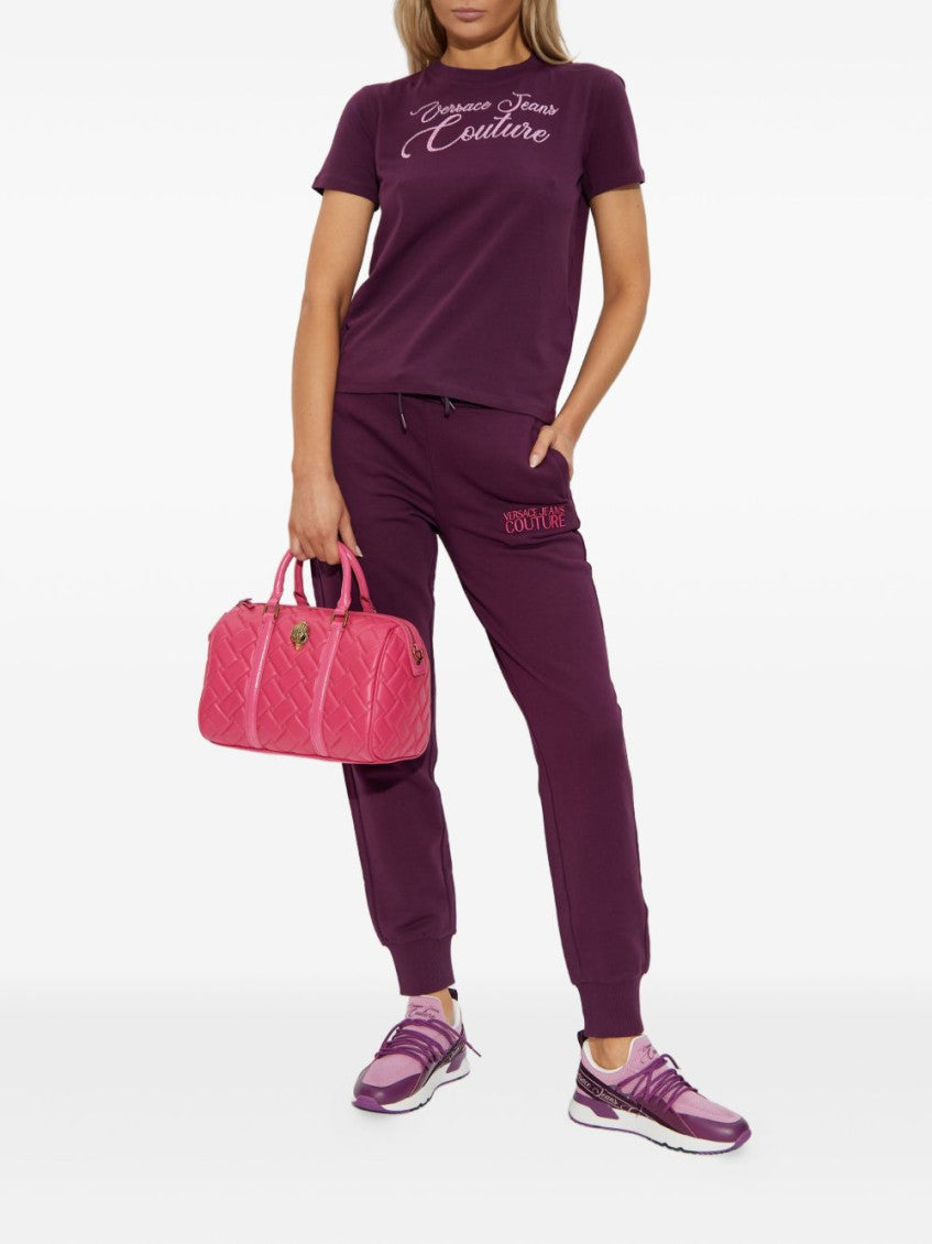 Purple Crystal-embellished T-shirt 4