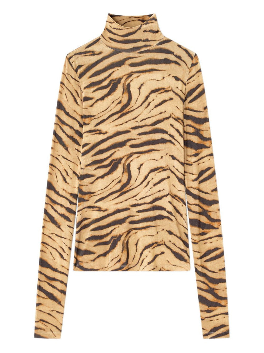 Beige Tiger Print Sweater 1
