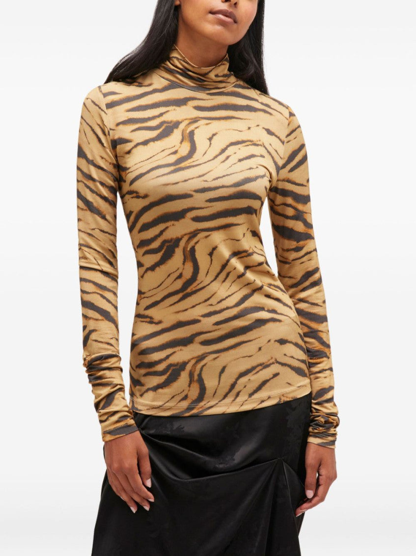 Beige Tiger Print Sweater 2