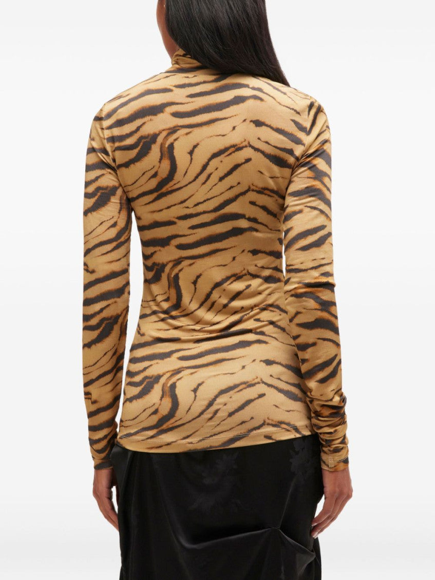 Beige Tiger Print Sweater 4